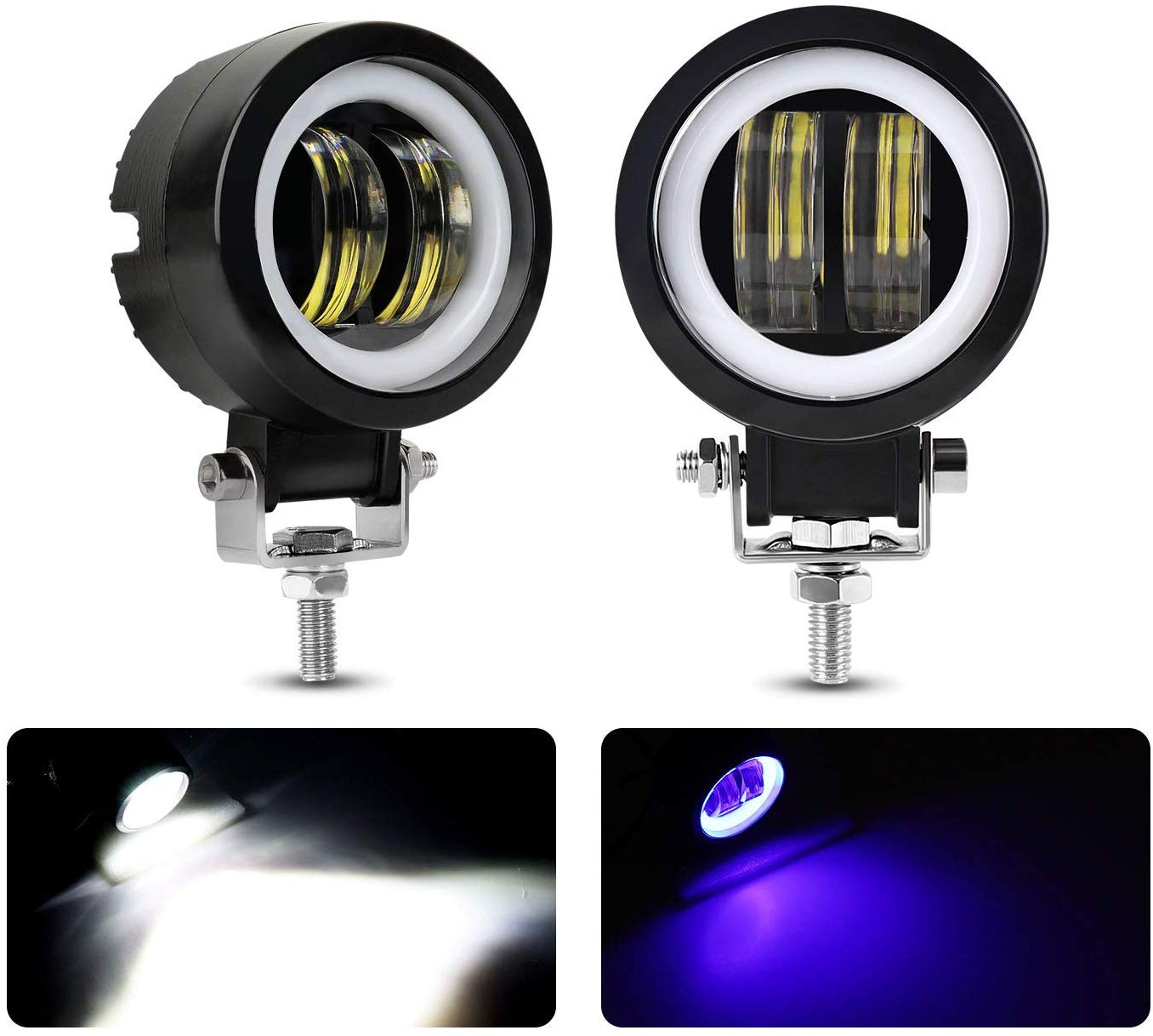 3 Inch 40w Round IP68 Waterproof Motorcycle Led Fog Light Kit with DRL for Motorbike Auxiliary Turn Signal
