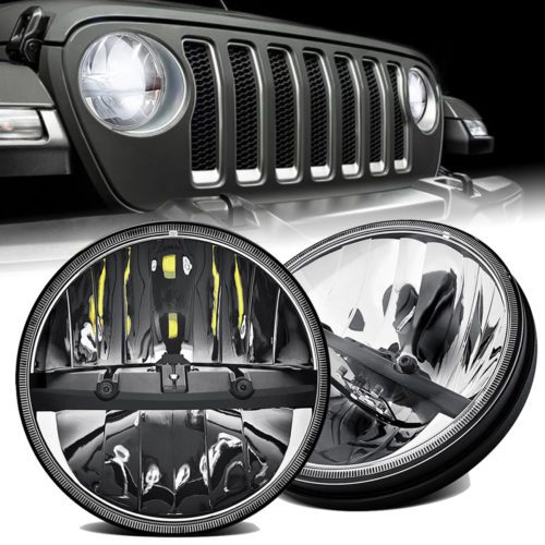 High/Low Beam Waterproof Headlamp for Motorcycle Compatible with Jeep Wrangler JK TJ LJ CJ DVISUV 7inch Led Headlights Halo 1pc Round Led Sealed Beam Headlights Driving Light 