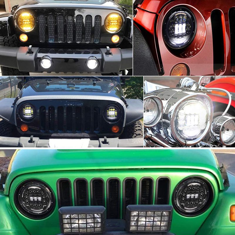 Doxmall 7 Inch Led Headlights for Jeep Wrangler Offroad JK TJ Renegade