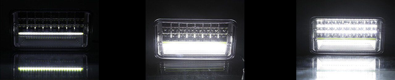 Super Bright 270W 4x6 IP68 Rectangular Seal Beam Truck H4 Led Headlight with DRL for Offroad ATV SUV 2pcs