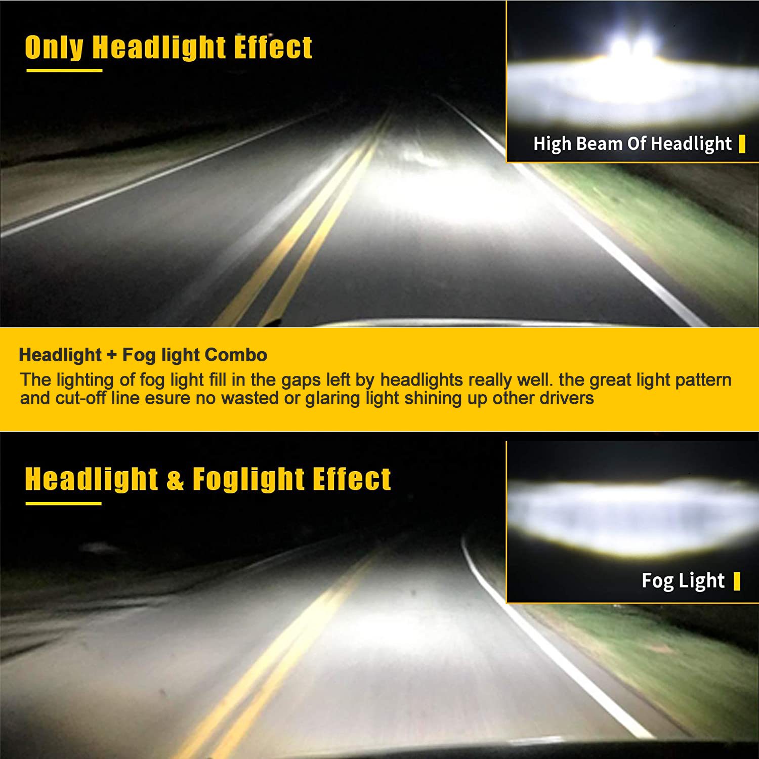 2x 4inch LED Fog Lights Driving Lamp White Yellow For Jeep Wrangler JL JLU