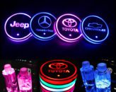 fit Corvette JDclubs 2PCS LED Cup Holder Mat Pad Coaster with USB Rechargeable Interior Decoration Light 
