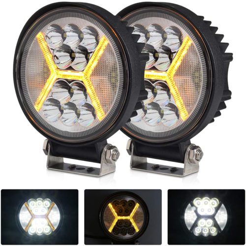 Pair 4" Cree Round LED Driving Light Hi/Low Beam Truck Pickup Fog Off Road 4WD