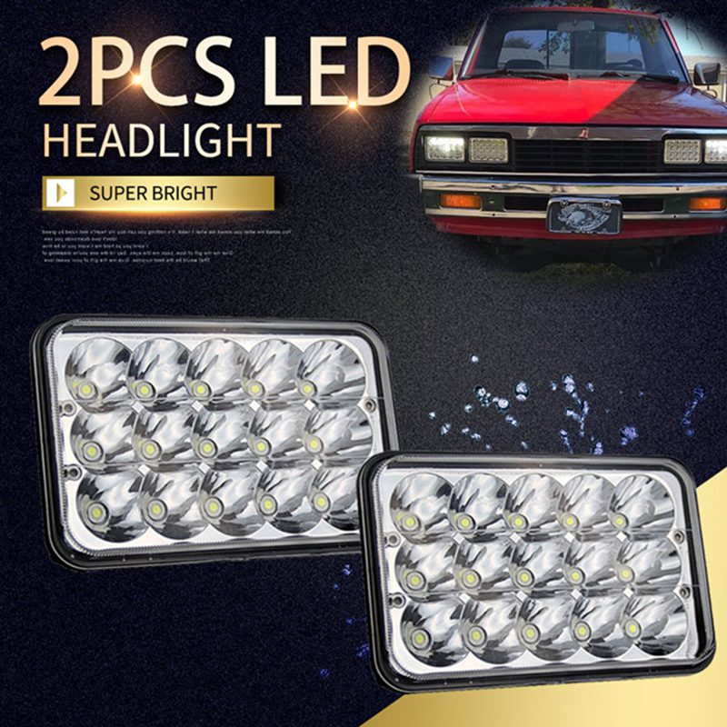 4X6 LED Headlights 4PCS 45W Sealed Beam Rectangular 4x6 inch LED Headlight Cree High/Low Beam Universal Headlamp Dot Replace H4651 H4652 H4656 H4666 H6545 H4668 H4642 MXLIGHT 