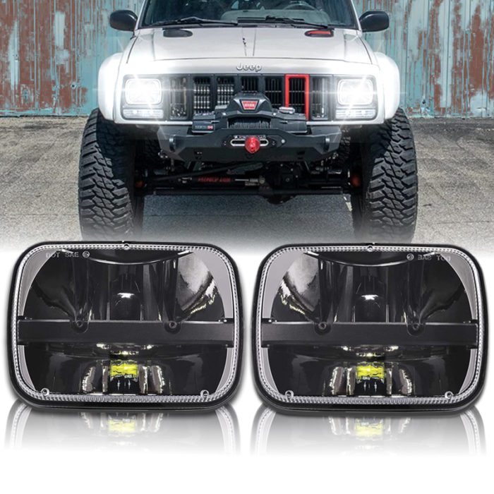 For 19842001 Jeep Cherokee XJ 1Pair 5×7 6×7 Inch Led Headlight