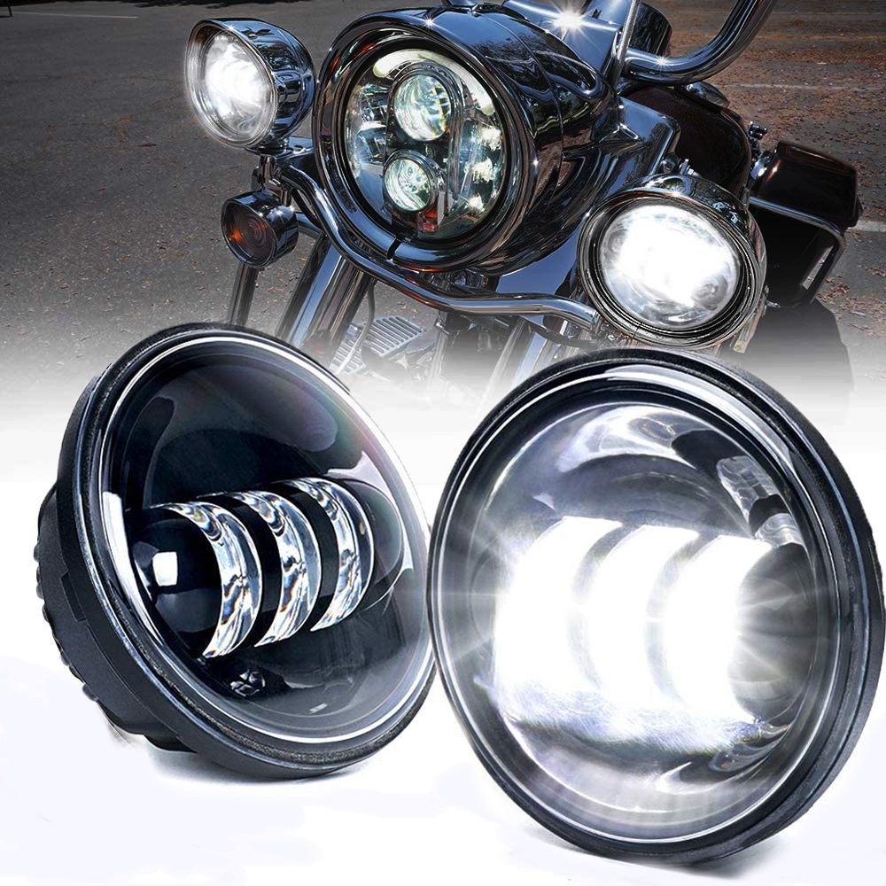 Chrome 4-1/2" 30W LED Auxiliary Driving Spot Fog Passing Light Lamp For Harley
