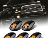 Smoked 5Pcs LED Cab Roof Running Marker Lights with Gasket for 2003-2018 Dodge Ram 1500 2500 3500 4500 5500 Pickup Truck 
