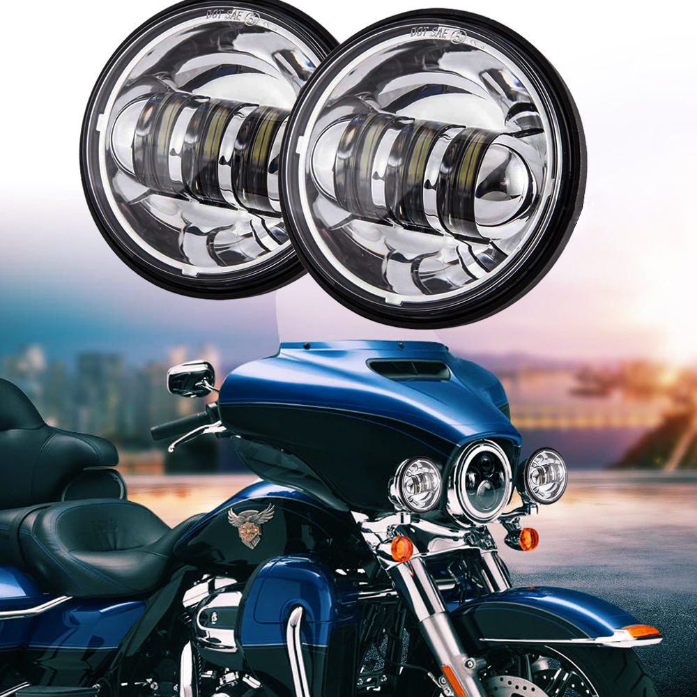 XPCTD DOT 7 Inch LED Headlight Motorcycle Headlamp With Mounting Bracket For Street Glide Road King Road Glide Electra Glide Fat Boy Ultra Limited Chrome 