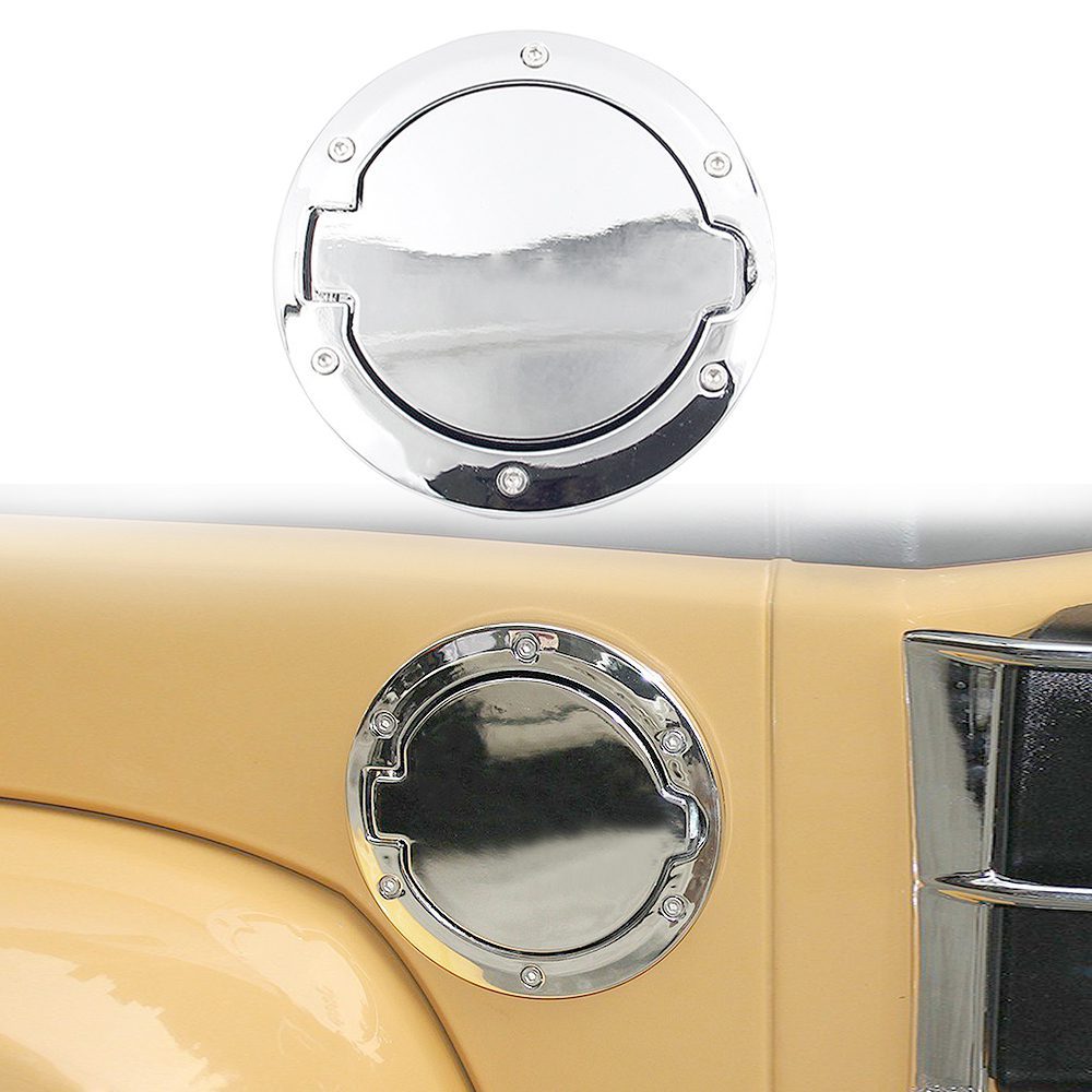 For Jeep Wrangler JK 07-17 Car Fuel Filler Door Cover Gas Tank Cap Chrome Silver