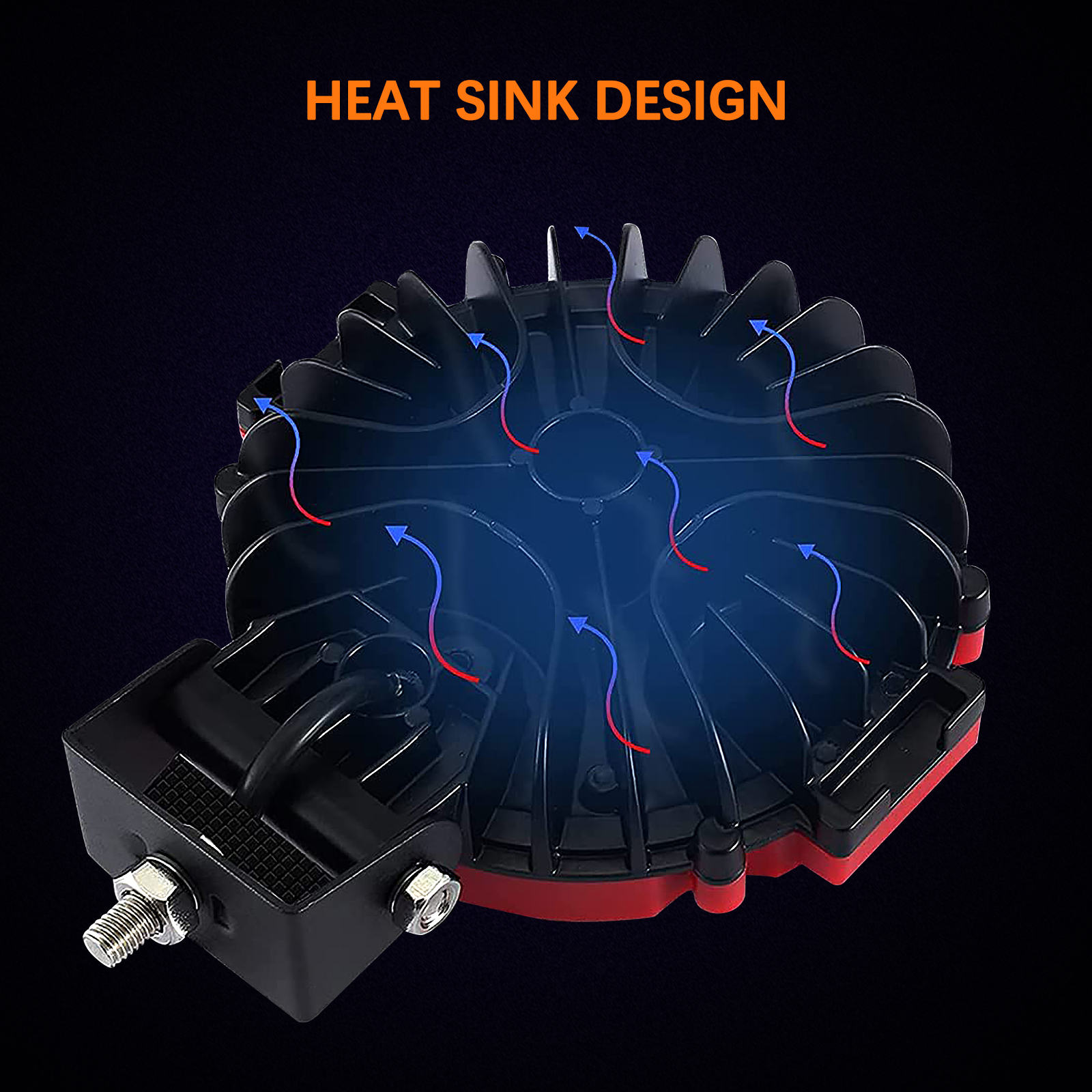 DOXMALL 2PCS 7 Inch Offroad Led Driving Light Bar With 51W Spotlight Mounting Bracket Red Cover Led Work Fog Light For 4x4 Truck Offroad SUV ATV UTV Boat - Image 5