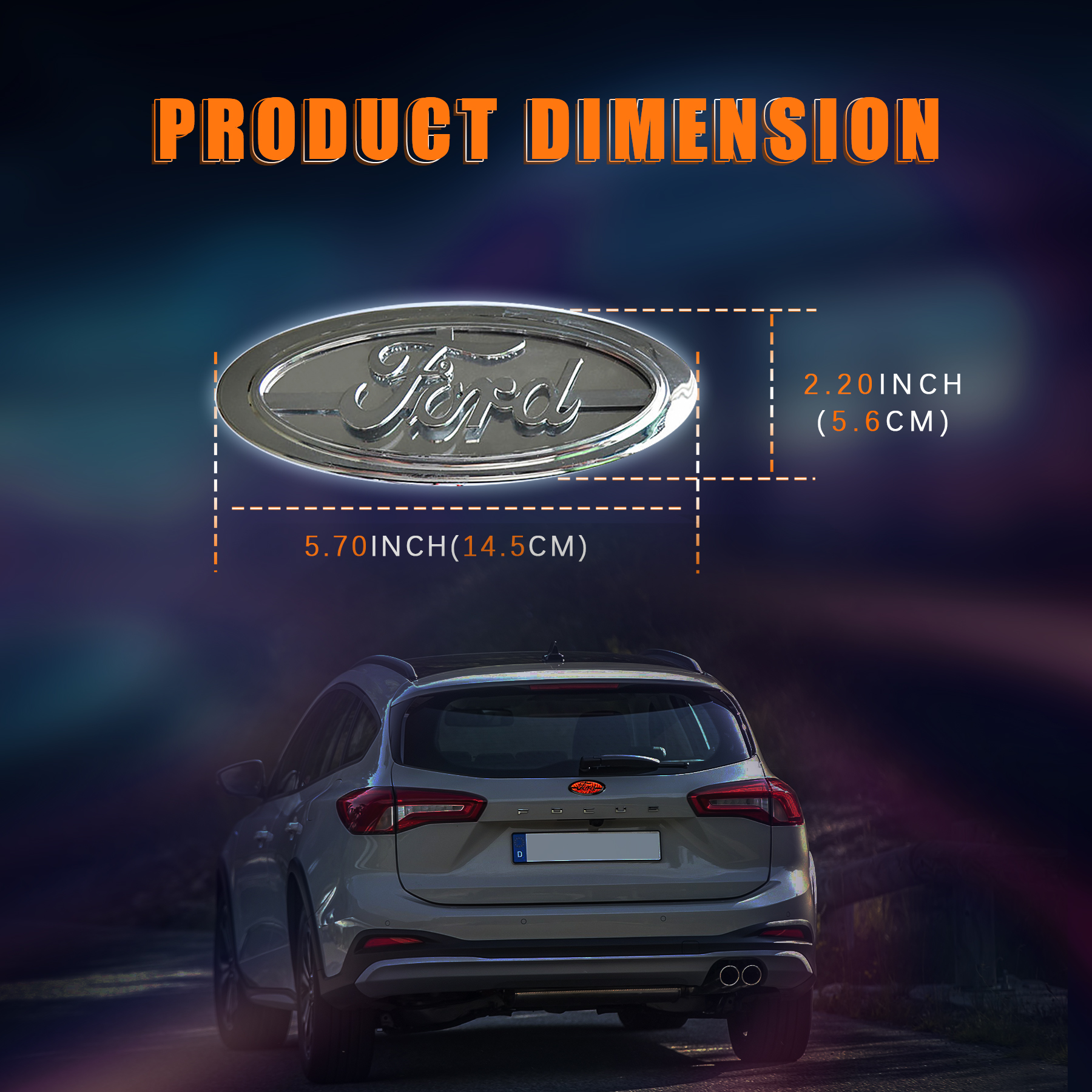 3D LED Ford Emblem Illuminated Light with White Blue Red Colors Tailgate Emblem Fit for Focus Mondeo Kuga - Image 3