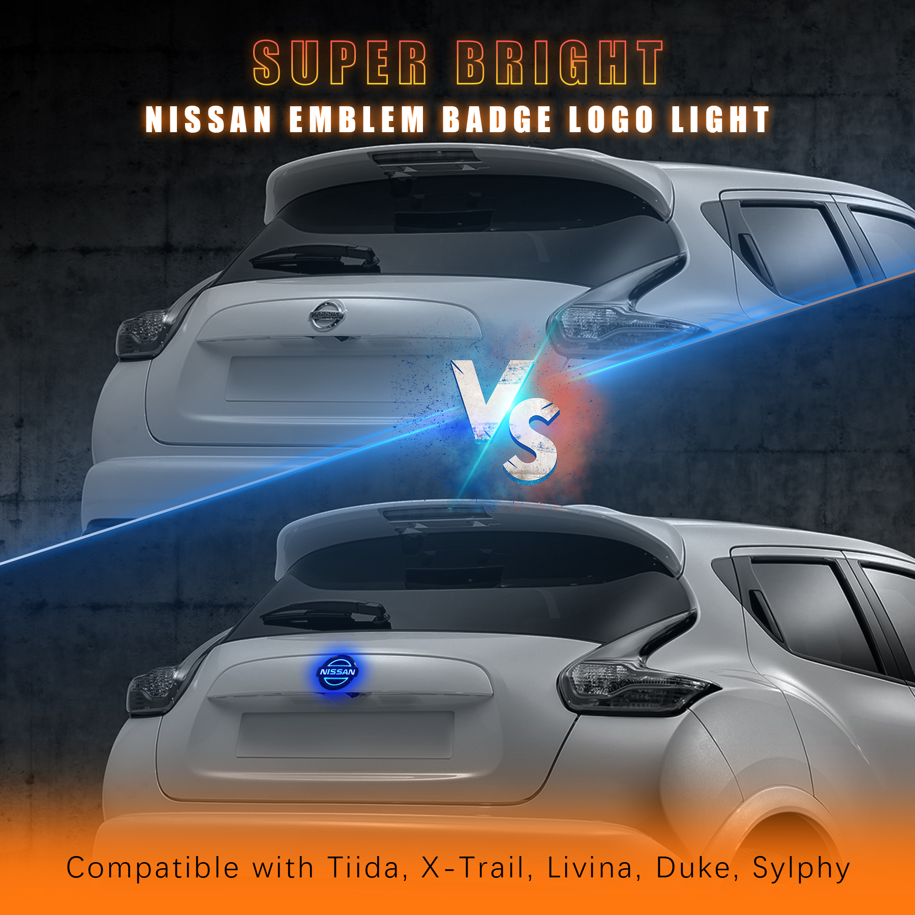 5D LED Nissan Logo Emblem Light Nissan Rear Badge Light Up with White Blue Red Colors Available - Image 4