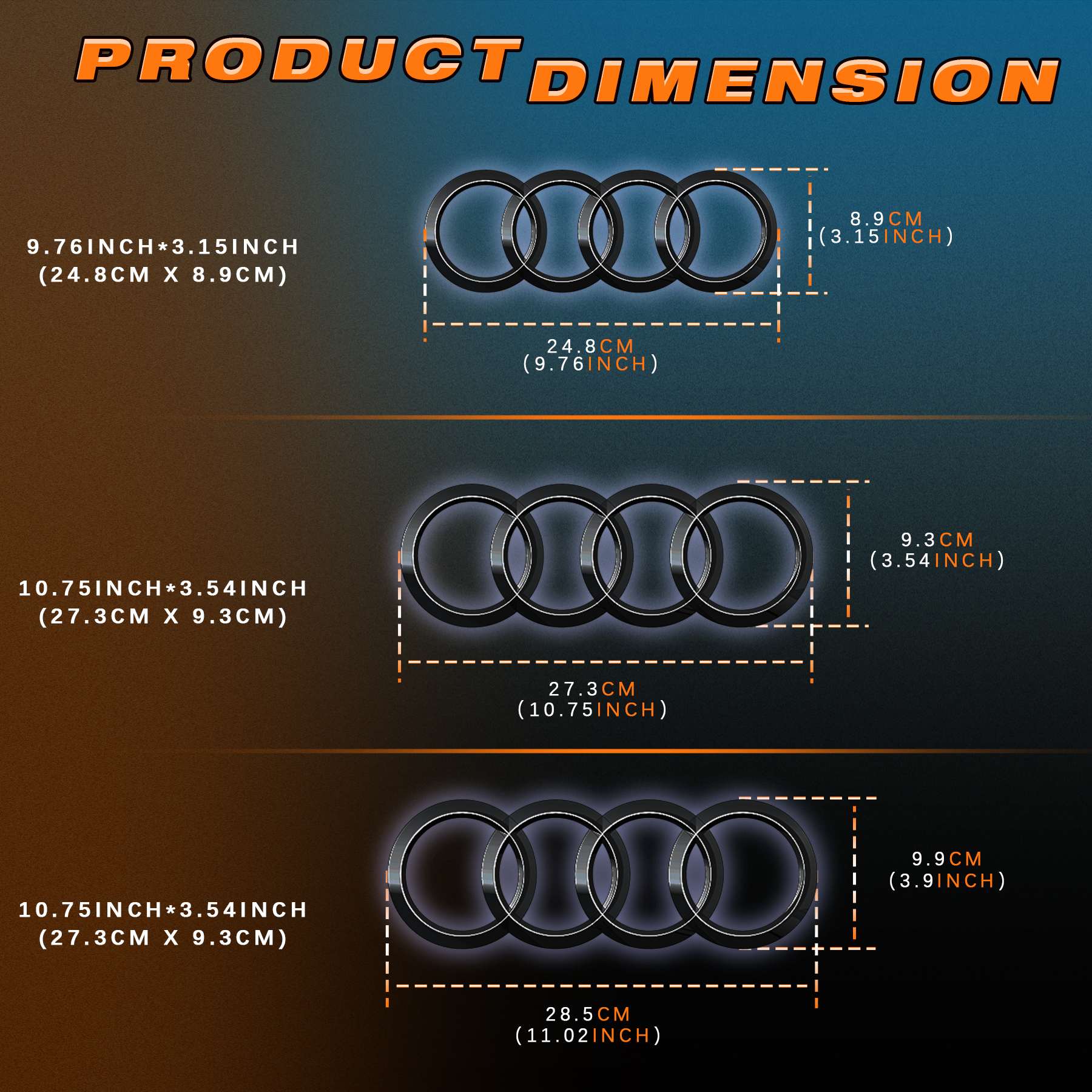 Audi Logo Emblem Light LED Illuminated Badge Light with White Blue Red-Silver/Black Type Fit For Audi A1 A3 A4 A5 A 6 Q1 Q3 Q5 Q7 - Image 6