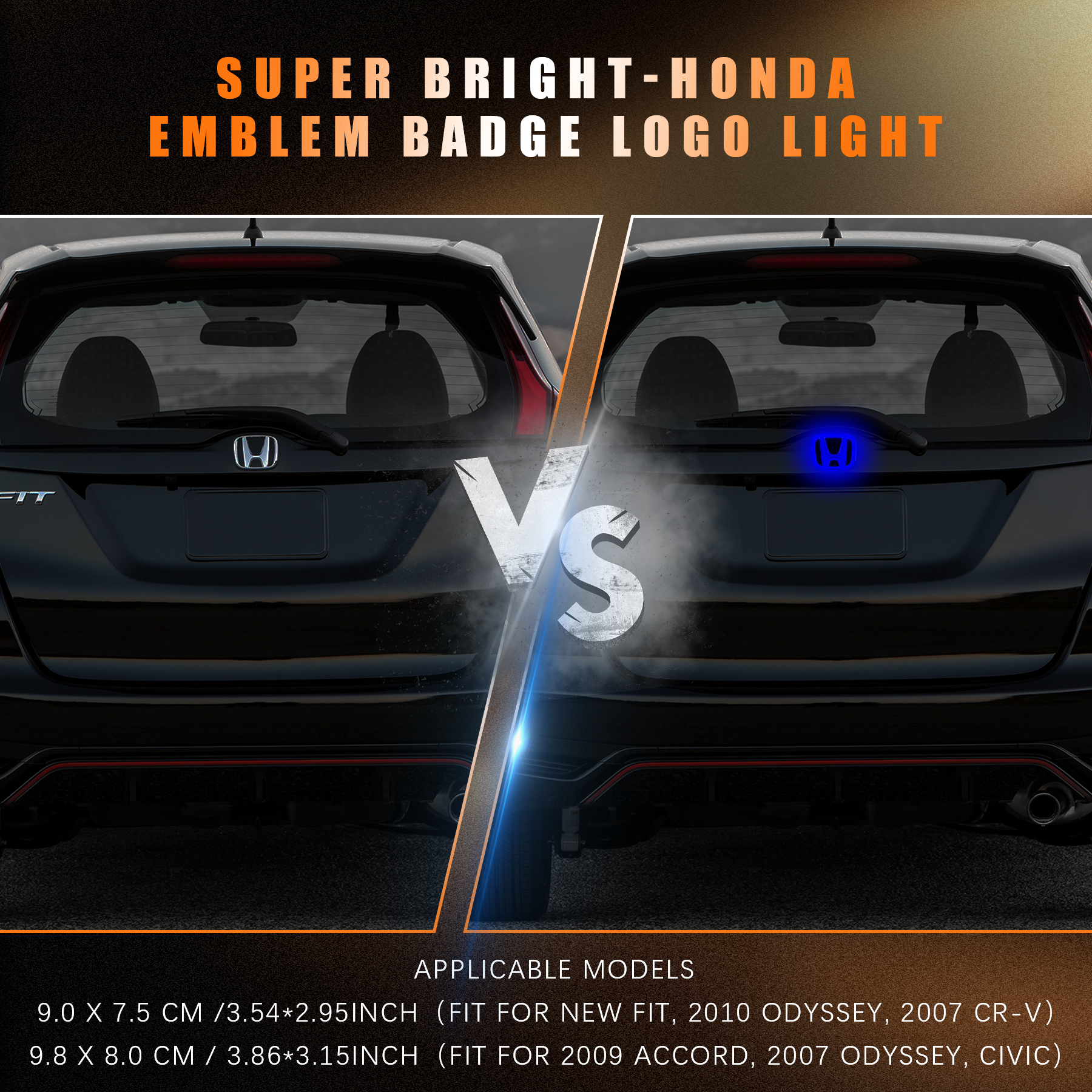 4D LED Honda Logo Light Up Emblem Rear Badge Illuminated Light with White Blue Red Colors Available - Image 5