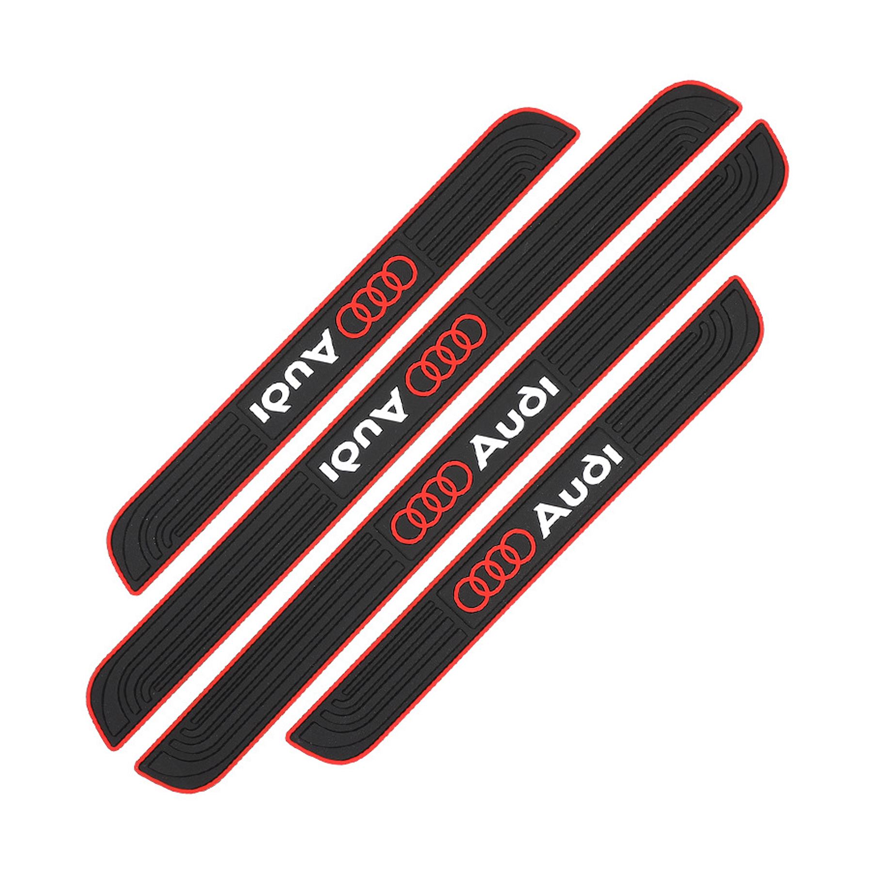 Audi Logo Car Door Sill Protector Rubber Scuff Plate Trim Accessories (4PCS) - Image 6