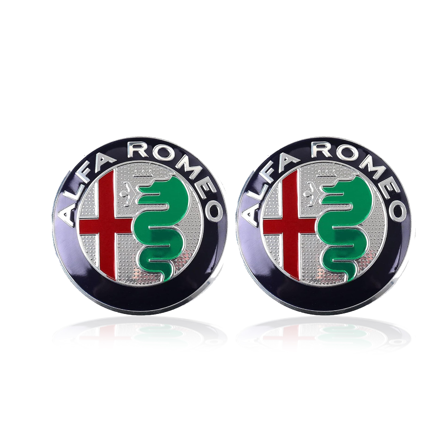Alfa Romeo Badge Front Rear Emblem Sticker 74mm Suitable for Most Alfa Romeo (2pcs)