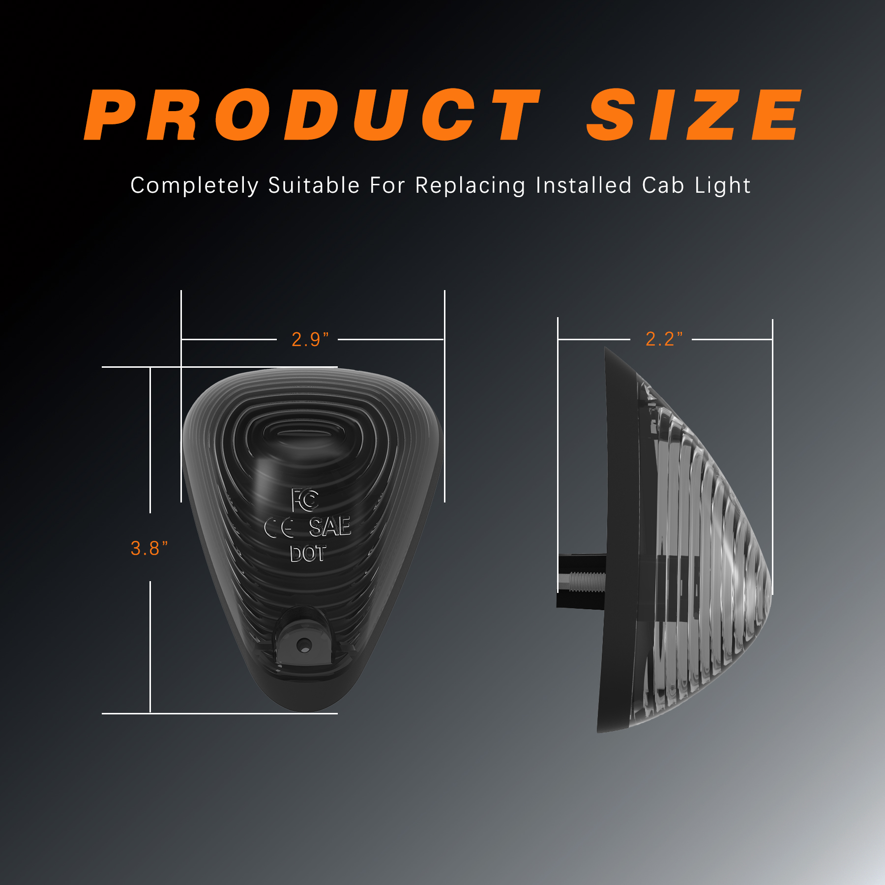 5Pcs Cab Lights Smoked Lens White Light, LED Cab Roof Top Clearance Marker Lights Replacement Assemblies Compatible with Ford 1999-2016 F150 F250 F350 F450 F550 Super Duty Pickup Trucks SUV - Image 4