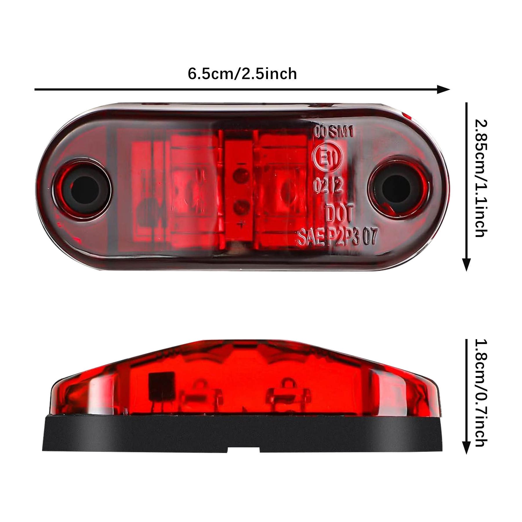 10x LED Side Marker Light Yellow White Red Side Signal Light For Trailer Truck - Image 2