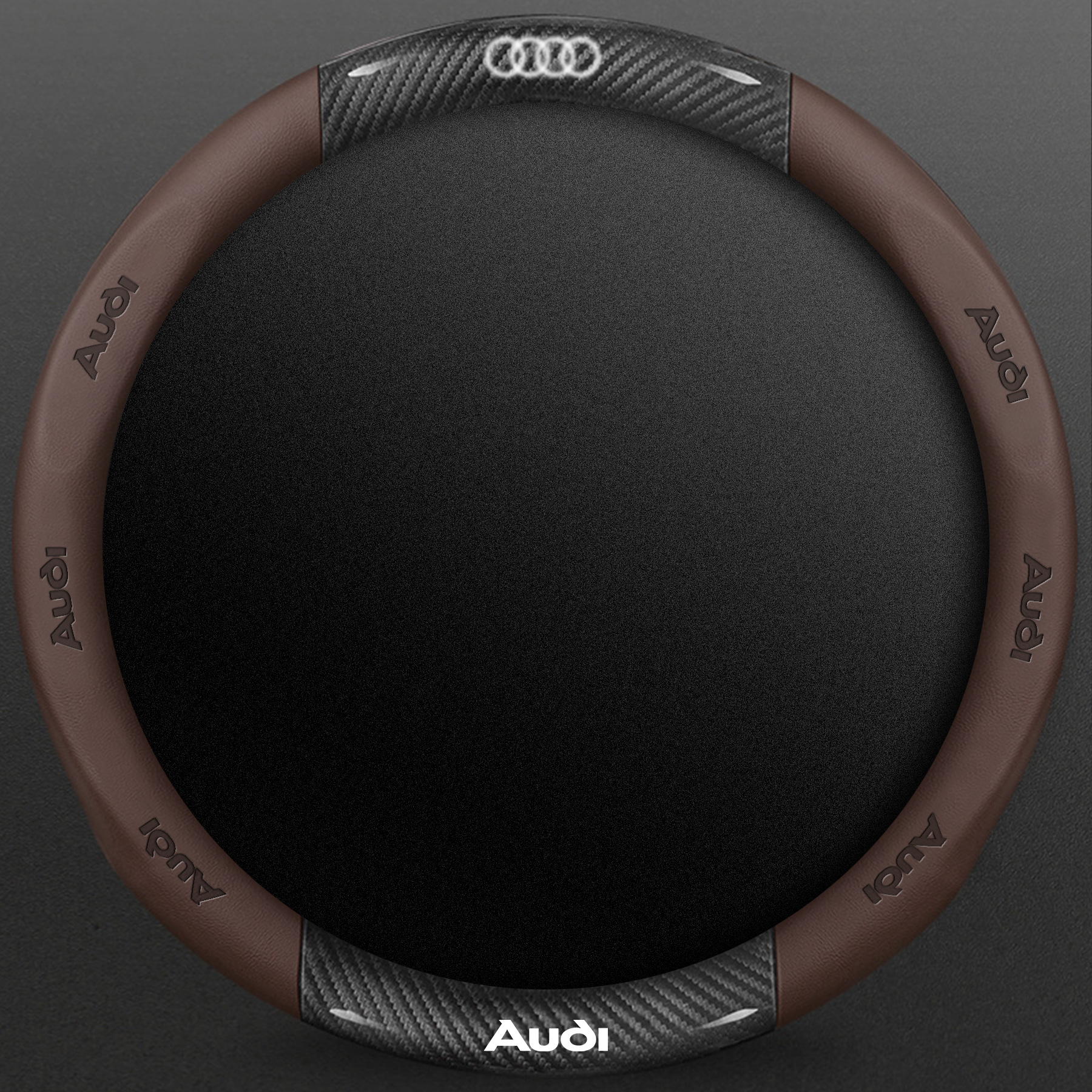 Audi Logo Car Leather Steering Wheel Cover Wear-resistant Multiple Colors Steering Wheel Protector - Image 6