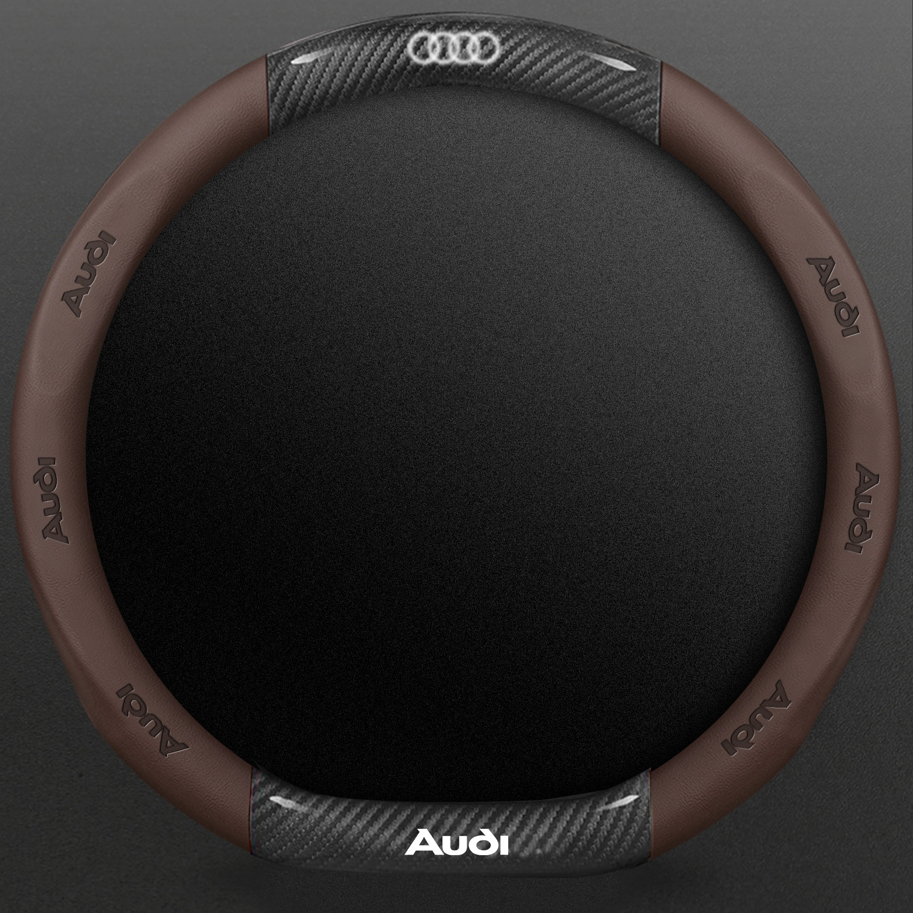 Audi Logo Car Leather Steering Wheel Cover Wear-resistant Multiple Colors Steering Wheel Protector - Image 15