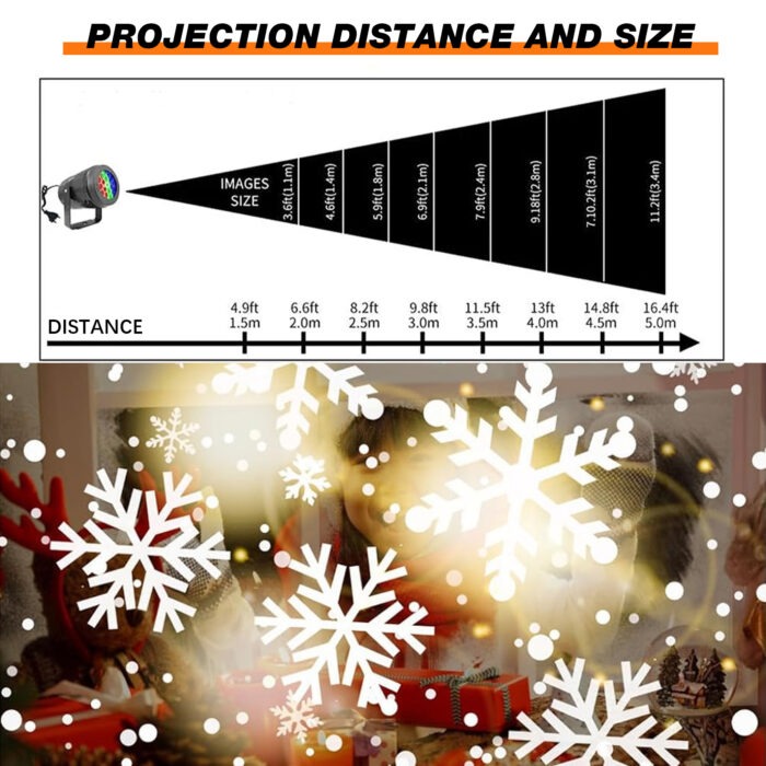 LED Snowflake Projector High-Definition Patterns Suitable for Christmas ...